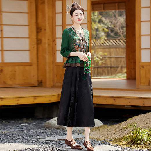 提花缎复古中式，重工刺绣套装HR-YBER111 商品图0