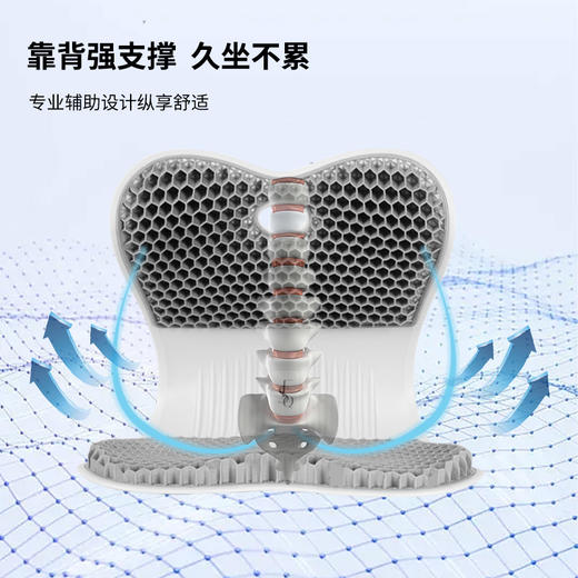 【蜂窝透气 护腰舒适】升级款-思菲其凝胶护腰坐垫 贴腰柔韧 清洁方便，柔护脊椎缓解腰部酸痛 ， 久坐不累 商品图7
