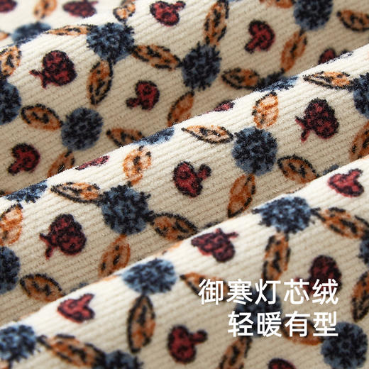 【商场同款】英氏女童连衣裙秋冬宝宝长袖碎花裙保暖灯芯绒裙子 商品图1