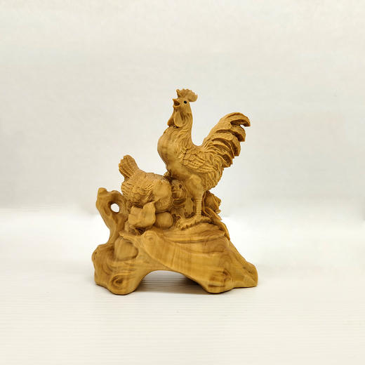 全家福鸡°大款&小款黄杨木摆件 商品图0