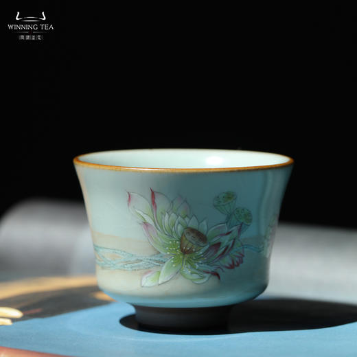 问鼎汝窑掬泉杯（莲蓬蜻蜓）（缺货） 商品图0