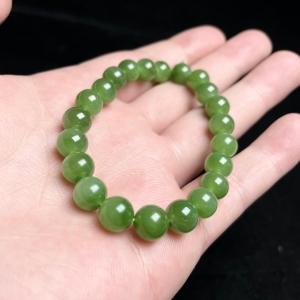 和田玉碧玉单圈-圆珠果绿8 商品图0