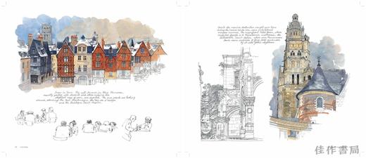 Loire Valley sketchbook / 卢瓦尔河谷水彩速写本 商品图4