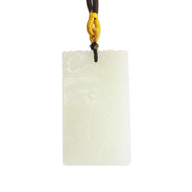 【天然正品】天然新疆料油润度佳市井图案和田玉吊坠项链160724NJM03