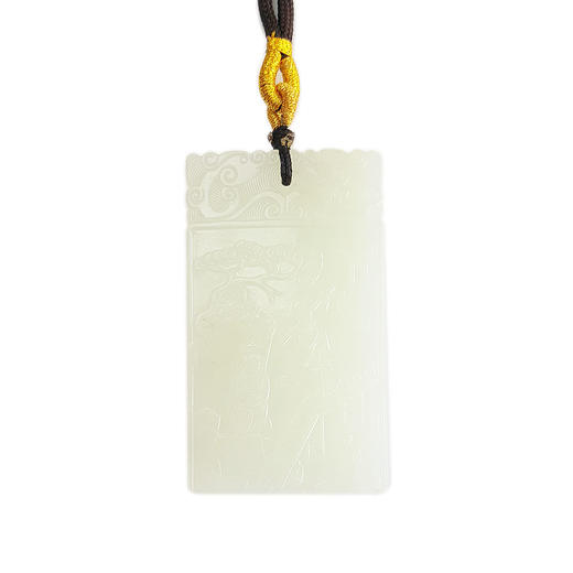 【天然正品】天然新疆料油润度佳市井图案和田玉吊坠项链160724NJM03 商品图0