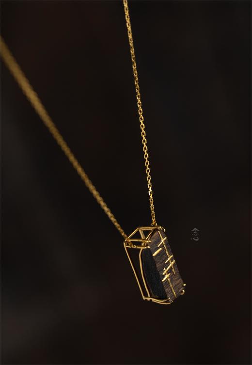 18k异形沉香堆金项链 商品图2