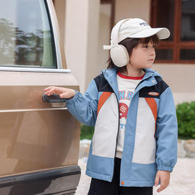 棉果果秋季新品男童加绒加厚摇粒绒防风保暖冲锋衣外套加绒保暖风衣M312100424471