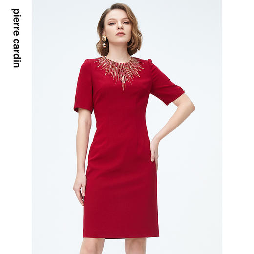 皮尔卡丹女装高级时尚宴会通勤修身知性连衣裙P4222D4102R0 商品图3
