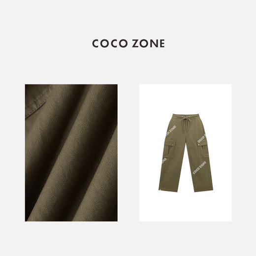 COCO ZONE 100棉复古工装裤休闲百搭直筒裤CC1C1570 商品图2