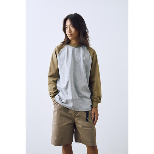 吃茶去chichaqu2024宽松百搭全棉插肩长袖T恤休闲户外运动 商品图3