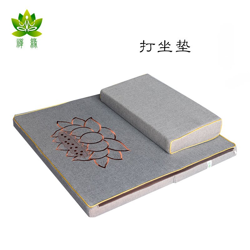 可折叠的禅修打坐坐垫  莲花刺绣款