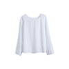 绽放旅行女装512朵/亚麻简约显瘦圆领套头衫九分袖纯色宽松小衫 商品缩略图4