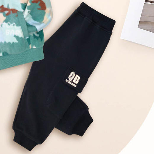 棉果果秋季新品男童秋冬百搭加绒针织长裤M312200424482 商品图0