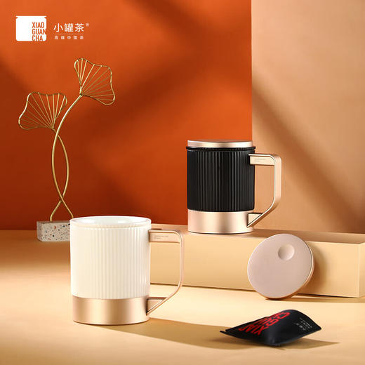 小罐茶 长官杯 香槟金/曜石黑 320ml 高温反复烧制 色泽鲜亮 温润如玉  经典条纹元素 48小时发货 商品图0