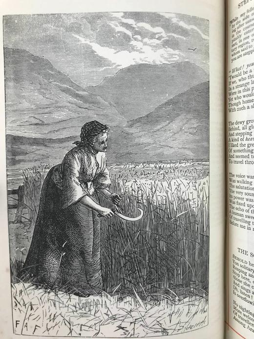 工坊特装本！约19世纪后期 华兹华斯诗集 约8幅插图 全真皮精装32开 商品图9