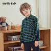 mettekids儿童衬衫2024秋季新款男童长袖纯棉休闲时尚格纹上衣 商品缩略图0