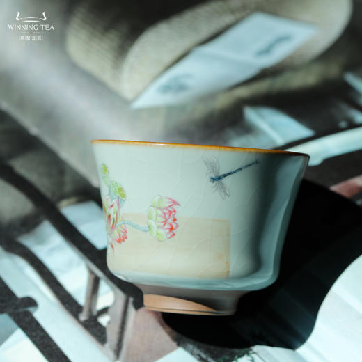 问鼎汝窑掬泉杯（莲蓬蜻蜓）（缺货） 商品图1