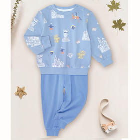 棉果果秋季新品5A抗菌有机棉纱男童90-130码码中大童外出套头套装M311302424505