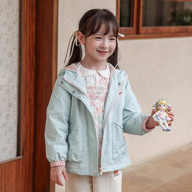 棉果果秋季新品女童加绒加厚摇粒绒防风保暖休闲冲锋衣外套加绒保暖风衣M322100324428
