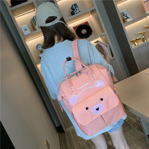 【大容量背包出行，多功能时尚妈咪包】妈咪包双肩多功能大容量 双肩手提母婴妈妈包 好面料 轻体验书包-QQ 商品图0