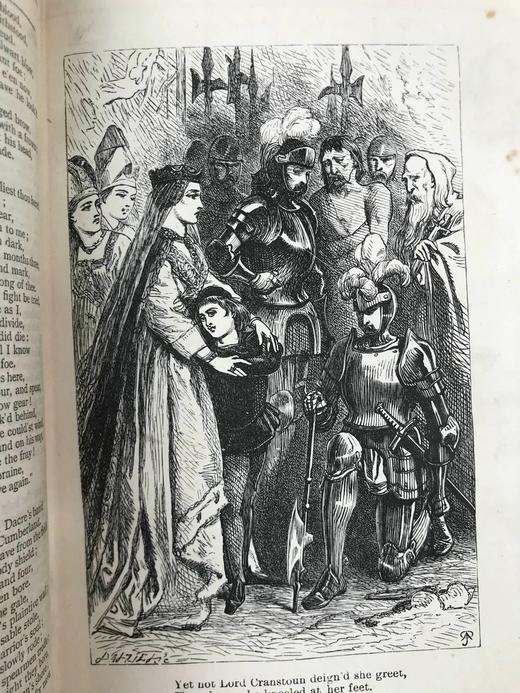 约19世纪后期 司各特诗集 约10幅版画插图 漆布精装32开 商品图9