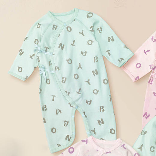 棉果果秋季新品男童内衣有机棉纱5A抗菌男童蝴蝶哈衣连体衣M311726224498 商品图0