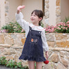 棉果果秋季新品女童春秋款纯棉柔软百搭连衣裙牛仔背带裙M322703224417 商品缩略图0
