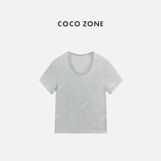 COCO ZONE 100棉夏季纯色T恤百搭圆领短袖上衣CC1B1335 商品图2