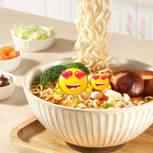 九谷营养面 什锦菌菇味调料包 味道鲜美 九种谷物制作而成面 含有多种谷物营养 非油炸 冲泡即食方便面 商品图3