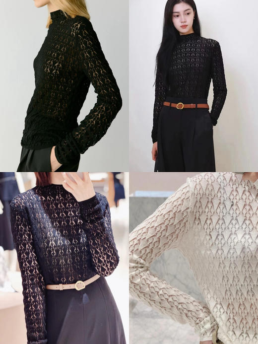 114-5 排他性独家圆正 小禾早秋 羊毛包芯纱 半高领套头长袖针织 商品图0