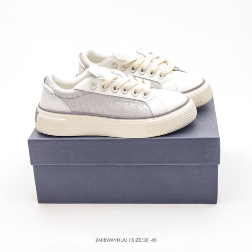 Dior Cotton Embroidery 迪奥2025刺绣字母帆布鞋 真皮系带休闲男女鞋 商品图2