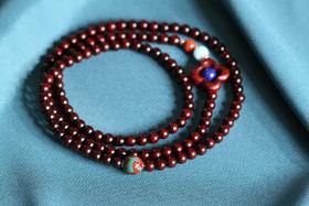 XYZT0584°镌刻·印度小叶紫檀双圈手串0.5*126