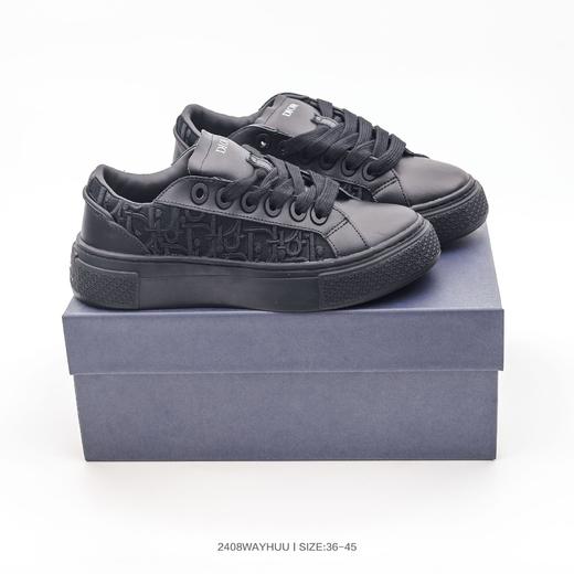 Dior Cotton Embroidery 迪奥2025刺绣字母帆布鞋 真皮系带休闲男女鞋 商品图1