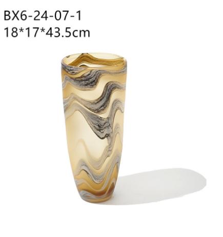 简约轻奢手工大口打沙花瓶客厅玄关软装设计样板房水培家居摆件 商品图7