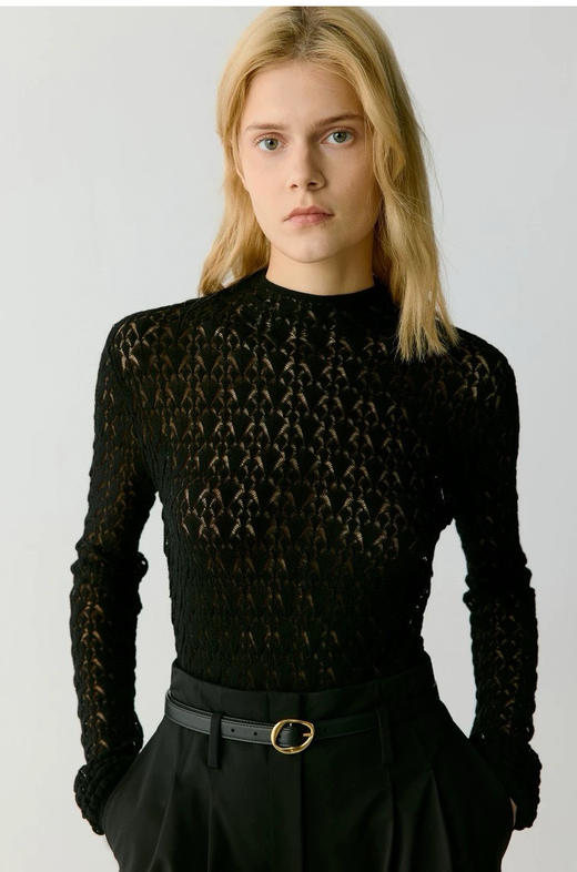 114-5 排他性独家圆正 小禾早秋 羊毛包芯纱 半高领套头长袖针织 商品图14