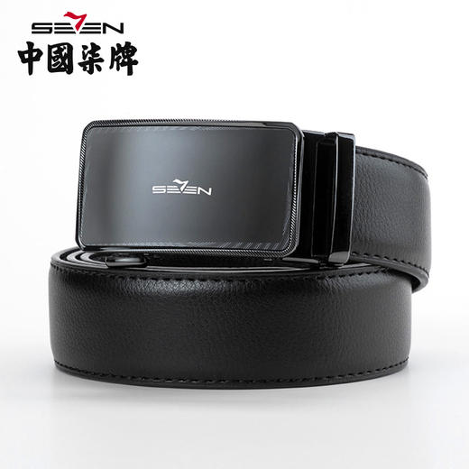 柒牌男装配饰腰带新款自动扣商务休闲百搭男士真皮皮带121P71010 商品图3