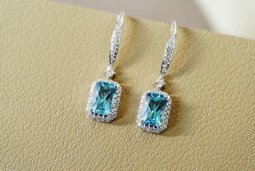 1.3ct 海蓝宝耳坠 商品图0