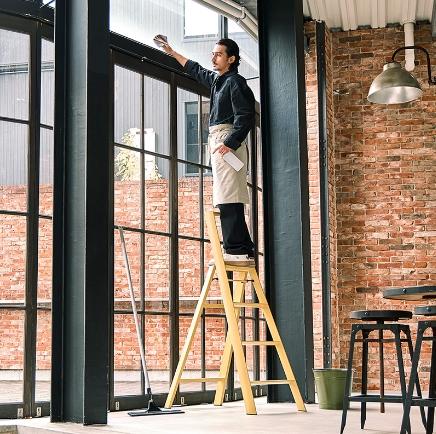 日本长谷川家用 双扶手四层梯子 黄色 商品图5