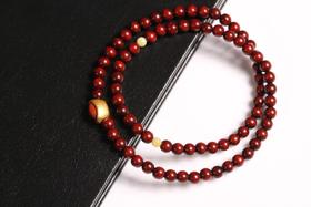 XYZT0616°暴富解忧·印度小叶紫檀双圈手持手串0.4*78