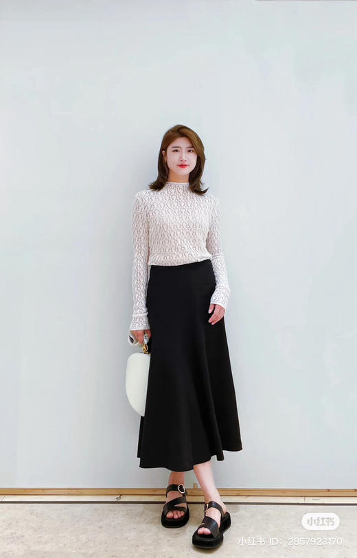 114-5 排他性独家圆正 小禾早秋 羊毛包芯纱 半高领套头长袖针织 商品图3