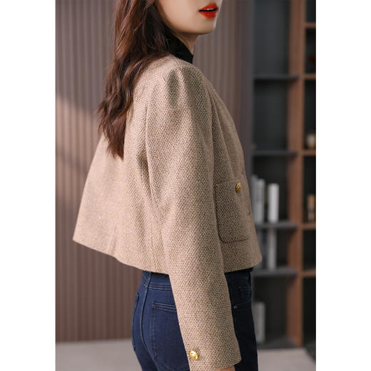 89370原形高级感绵羊毛气质小香风短外套女2024秋季新款小个子百搭上衣 商品图4