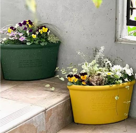 日本进口 Hachiman Gardens转角花盆&托盘（绿色） 商品图2
