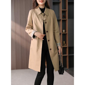 89381原形时尚气质风衣女2024秋季新款韩版直筒大衣宽松显瘦中长款外套