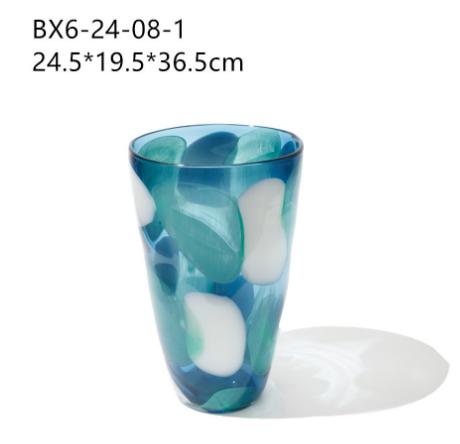 碧轩现代北欧彩色果盘渐变厚重创意玻璃花瓶茶几客厅餐桌插花花瓶 商品图6