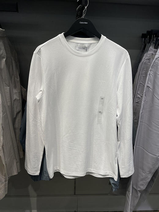 Calvin Klein/CK 男士春秋款吸汗速干微弹纯色圆领长袖休闲T恤 商品图1
