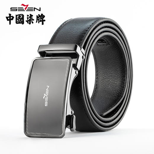 柒牌男装配饰腰带新款自动扣商务休闲百搭男士真皮皮带121P71010 商品图2