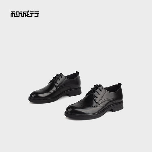 和诚行 2024秋冬新款英伦商务真皮正装皮鞋男休闲系带皮鞋1370117 商品图3