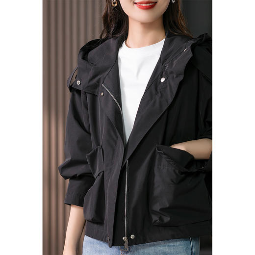 89450原形设计感休闲短外套女夹克2024秋季新款韩版连帽小个子工装上衣 商品图2