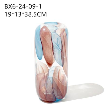 现代轻奢透明淡彩玻璃花瓶水培 家居装饰品摆件客厅餐厅软装花瓶 商品图6