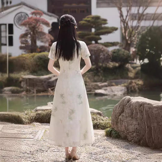 印花提花，改良素雅旗袍GR5124 商品图3